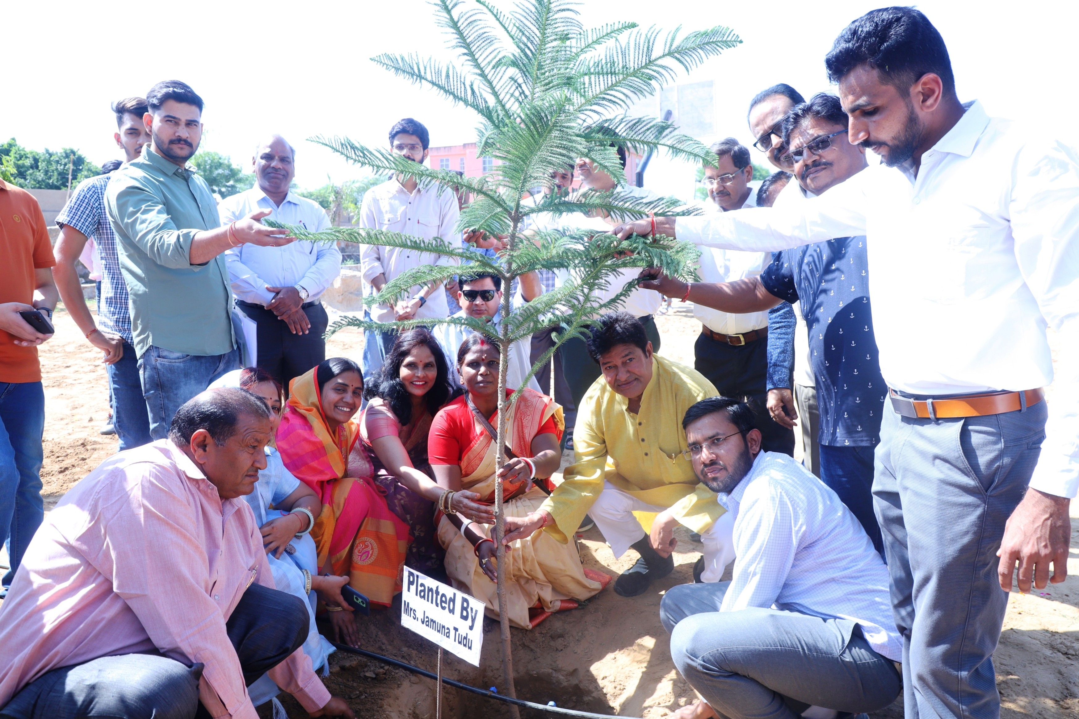 Plantation of Trees by Padmashree Jamuna Tudu at MJFCVS Chomu